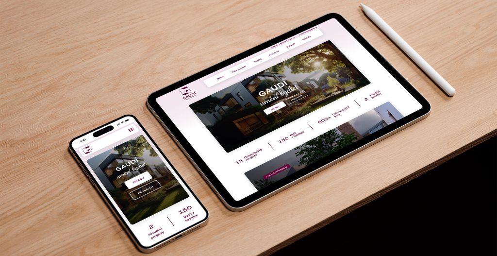 Mockup stránky na telefonu a tabletu