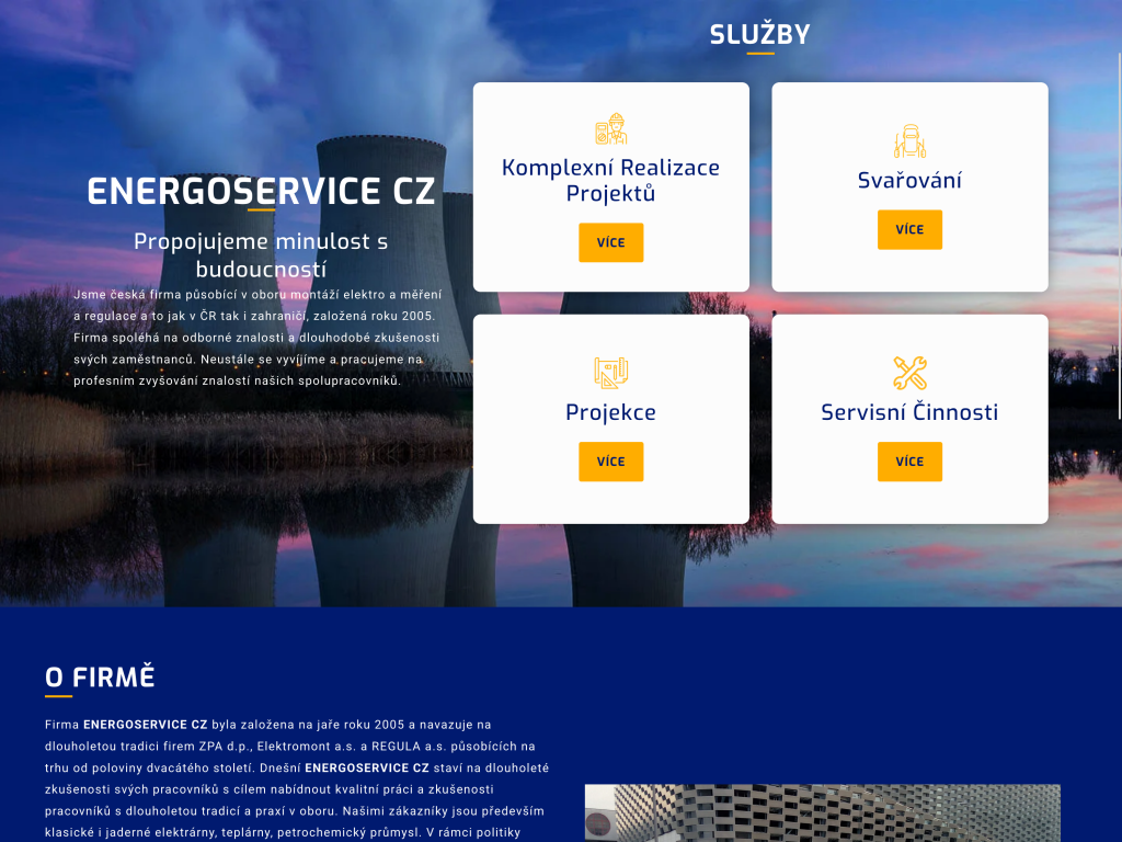 Ukázka projektu ENERGOSERVICE CZ – firemní web