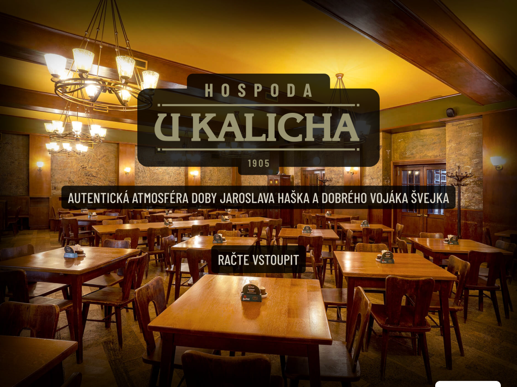 Ukázka projektu Hospoda U Kalicha – web hospody