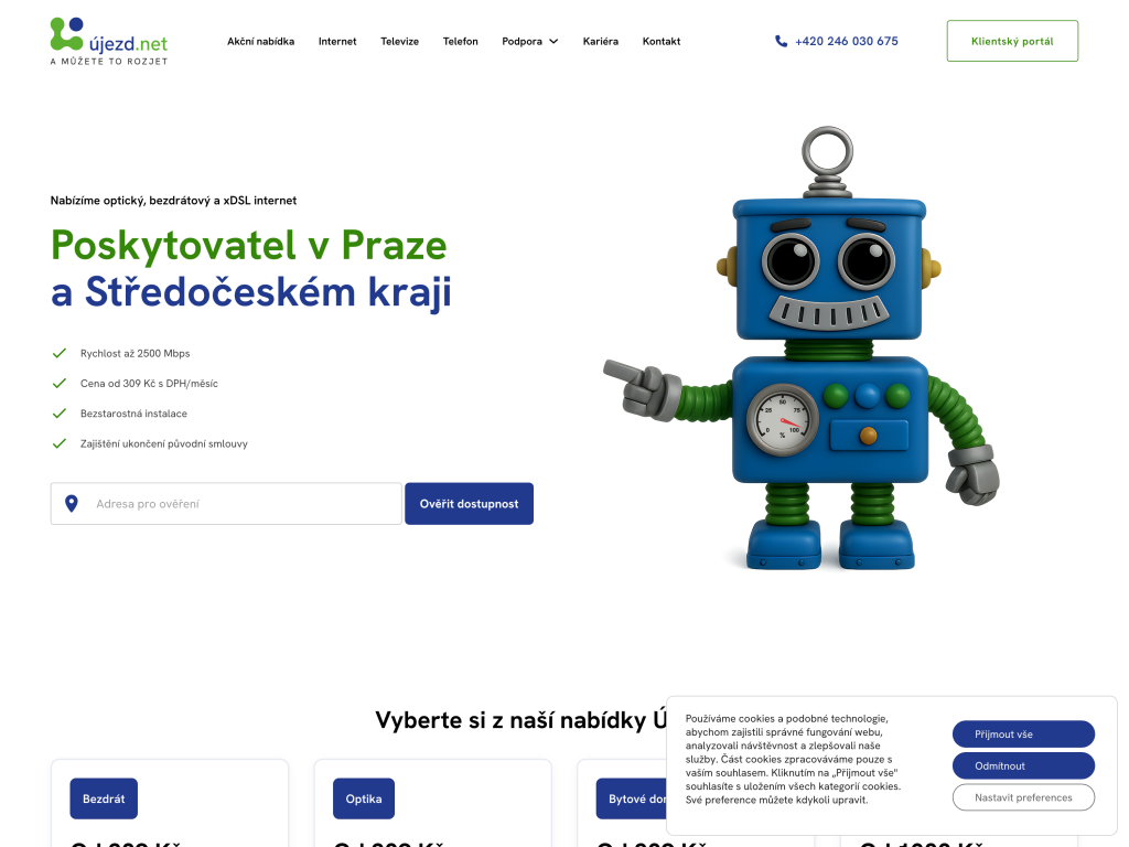 Ukázka projektu Újezd.net – lokální zpravodajský web
